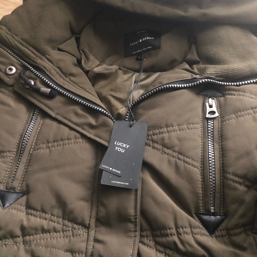 NWT Lucky Brand army green winter parka jacket - Picture 6 of 8